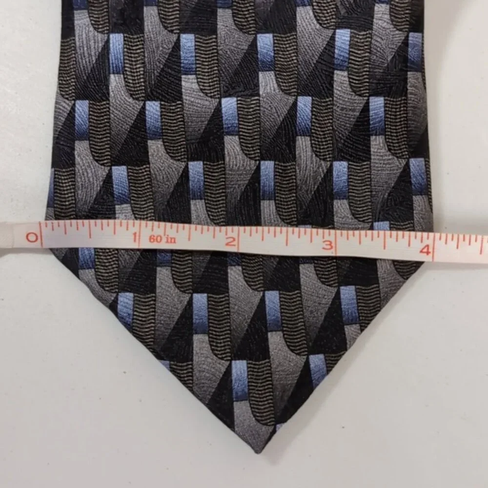 💠Z Inc Pure Silk Mens Tie Geometric 4